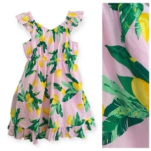 Crewcuts Pink Lemon Print Dress 6